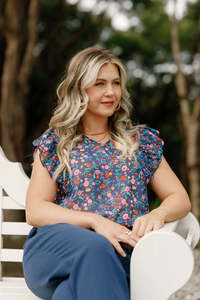 Clothing Tops: Homelee Lauren Top | Spring Blossoms
