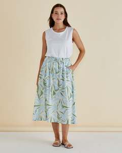 Clothing Betty: Betty Basics Belize Skirt | Garden Print