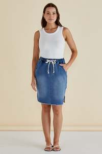 Clothing Betty: Betty Basics Augie Denim Skirt | Blue