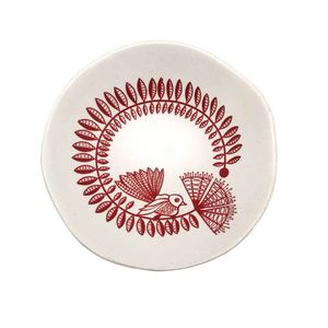Jo Luping Design - Red Fantail & Pohutukawa On White | 7cm Porcelain Bowl