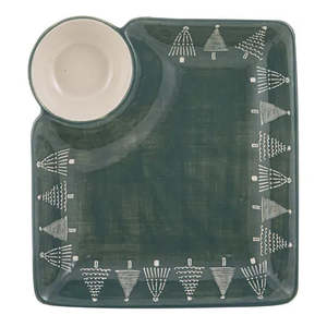 Giftsandhome: Ladelle Christmas Chip & Dip Plate | Evergreen