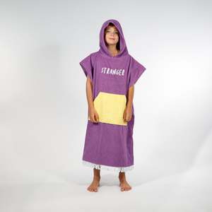 Hello Stranger Kidswear Hooded Poncho Towel | Purple Yellow