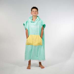 Hello Stranger Kidswear Hooded Poncho Towel | Mint Yellow