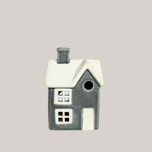 Stellar Lights Procelain Tealight House | Grey 10cm