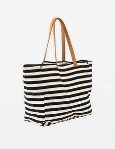 Stella + Gemma Bodrum Tote | Black White Stripe
