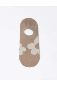 Jewellery Accessories Socks: Stella + Gemma No Show Socks | Taupe Flowers