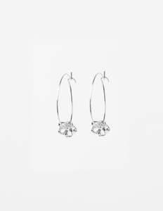 Earrings: Stella + Gemma Hoop with Mini Flower Pendant