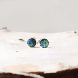 Earrings: Little Taonga Paua Stud | Round