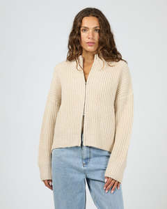 Summer Sale: Silent Theory Maple Zip Thru Knit Jumper | Natural