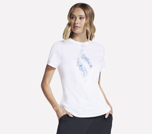 Skechers Floral Diamond Classic Crew Tee | Bright White