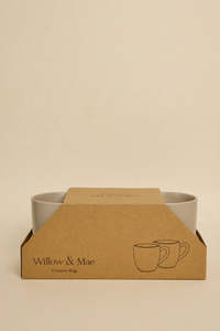Fathers Day Gifts: Willow & Mae Caffeine Fix Stone Speckle Pack 2 Mugs
