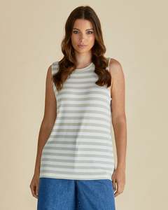 Clothing Tops: Betty Basics Postiano Tank | Gold Stripe Metallic