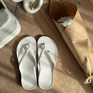 Clothing Footwear: Archies Arch Support Jandals - White Crystal