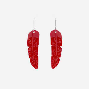 Nichola Earrings - Te Raukura | Red Clear