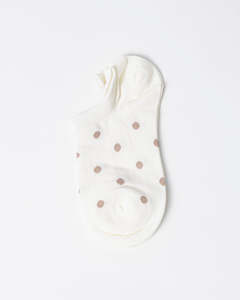 Jewellery Accessories Jewellery: Stella + Gemma No Show Socks | Cream with Latte Dots