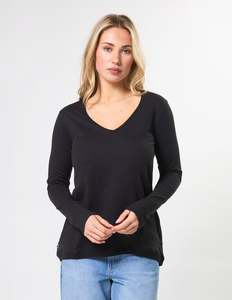 Clothing Tops: Stella + Gemma Parker V Top | Black