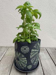 Giftsandhome: Jo Luping Design - KIna Green on Grey| Ecofelt Growbag