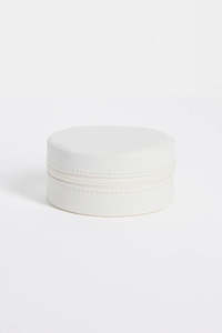 Humble + Heart Round White Jewellery Travel Case