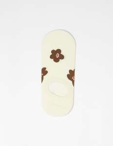 Jewellery Accessories Jewellery: Stella + Gemma No Show Socks | White with Espresso Flowers