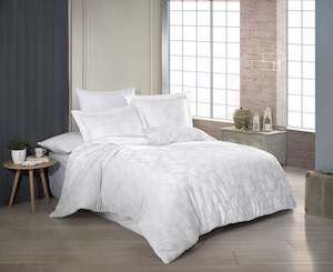 Bedding Set Sofia White - printed organic cotton sateen
