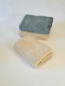 Towels: Cotton Bath Towel 50x100cm indigo, Beige
