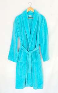 Bathrobes: Varol Cotton Bathrobe Turquoise