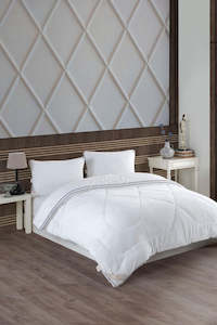 Blankets: All Season Duvet - Quilt. White, Cotton, Double, Siliconized Fiberfill