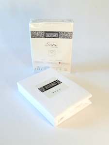 Sheets: Fitted Sheet Cotton Sateen Deluxe White organic cotton