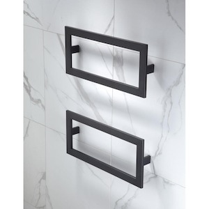 Heated Single Bar Towel Rails: HEIRLOOM CUBIST 260 TOWEL WARMER 12 VOLT - 2 COLOURS