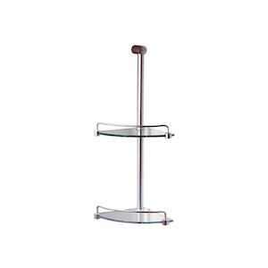 Baskets And Shelves: PLUMBLINE GLASS 2 TIER SHOWER CADDY