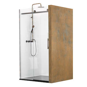 Tiled Shower Kits: ATLANTIS EBONY & IVORY HYMN 1200X1000 TILED SHOWER KIT - 3 SIDED
