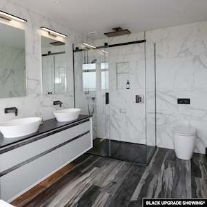 ATLANTIS EBONY & IVORY LYRIC 1200X900 TILED SHOWER KIT