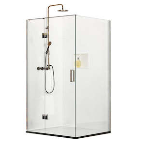 Tiled Shower Kits: ATLANTIS EBONY & IVORY MELODY 1000X1000 TILED SHOWER KIT