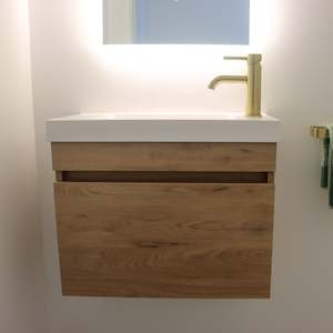 Slimline Vanities: CODE LUX WC VANITIES INCLUDING BASIN - 5 COLOURS