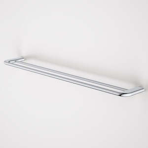 Brushed Nickel: CAROMA CONTURA || DOUBLE TOWEL RAIL 820MM