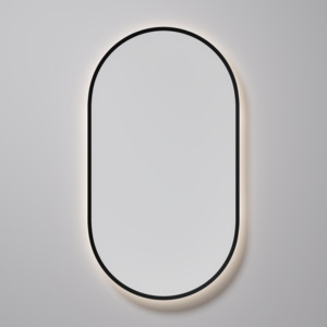 New: CODE AURA LED OVAL 500x900MM FRAMED MIRROR | BLACK