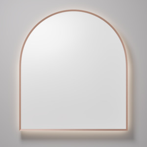 CODE SOLACE LED ARCH 850X950MM FRAMED MIRROR | BRUSHED COPPER
