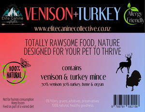 Raw Food: Raw Venison & Turkey Mince 1kg