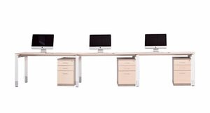 Products: Oblique 3 Person Straight Desk Soft Maple