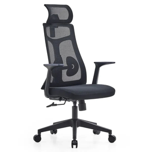 Chairs: Sylex Morse Mesh High Back Office Chair Fixed Arms Black Anti Microbial Fabric