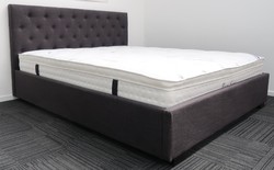 Products: Double charcoal upholstered bed &amp. Pillow top mattress