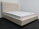 Queen high headboard cream upholstered bed &amp. Mattress