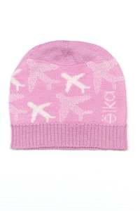 Little Airplane Merino Silk Baby Beanie in Baby Pink