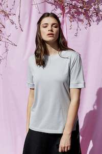 Cotton Silk T-Shirt in Dove Grey