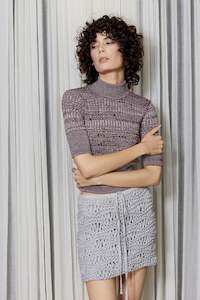 Spring Summer: Cashmere Cropped Sweater in Cherry Melange