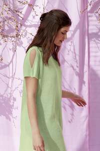Linen Knit Flower Tunic Dress