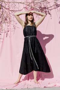 Spring Summer: Linen Pinafore Dress in Black