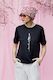 Linen Bamboo Hollyhock T Shirt in Black - SOLD OUT
