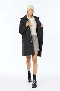 Bespoke Elka: Cashmere Possum Audrey Coat in Slate