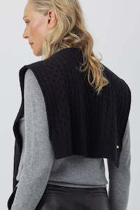 Sweater Scarves: Cashmere Cable Sweater Scarf - Black